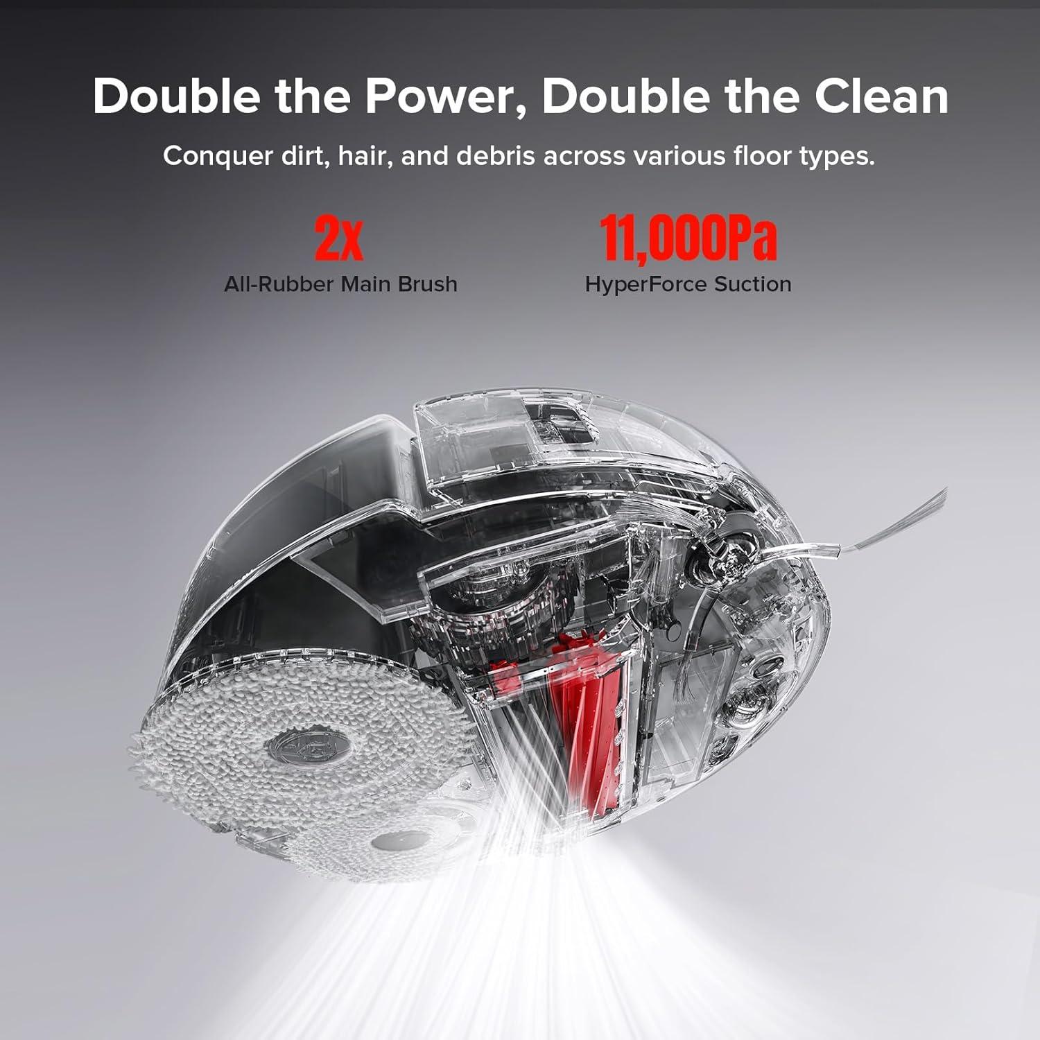image:imageroborock Qrevo Slim Robot Vacuum and Mop Combo 82cm UltraSlim 3D Sensing Tech Advanced Obstacle Recognition 11000Pa Suction FlexiArm Side Brush amp Mop SelfEmptying RenewedQrevo Slim