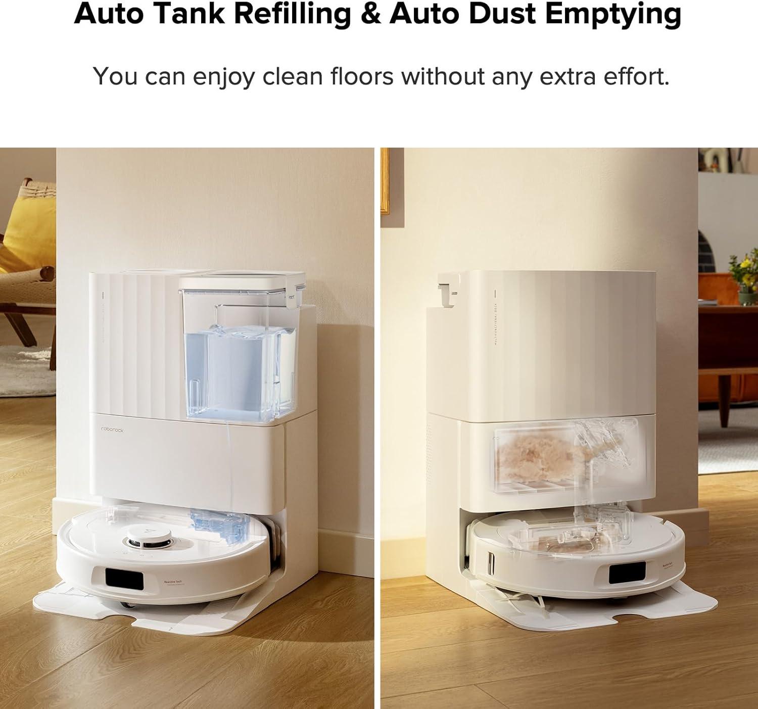 image:imageroborock Qrevo Pro Robot Vacuum and Mop with FlexiArm Design Edge Mopping Dynamic Hot Water Mop Washing and Drying Intelligent Dirt Detection 7000 Pa Suction Ideal for CarpetsWhite02
