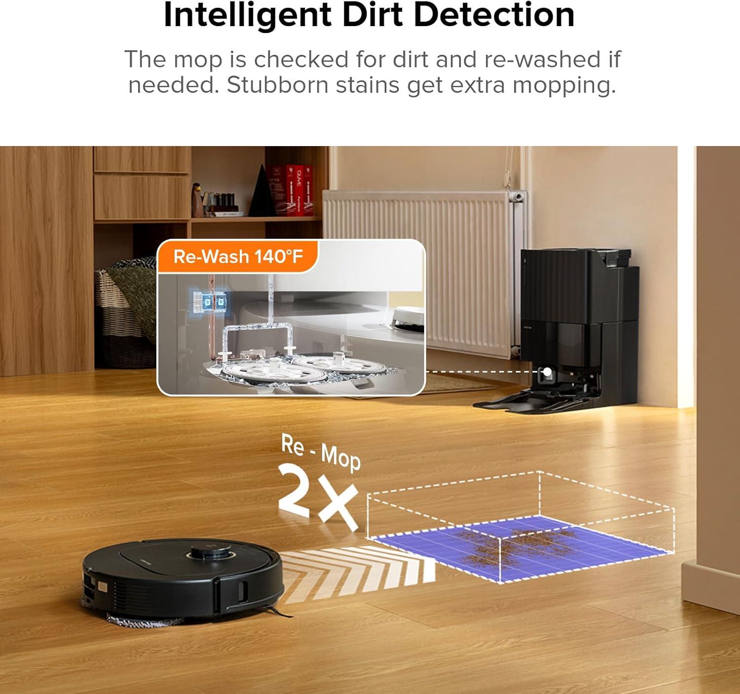 image:imageroborock Qrevo Pro Robot Vacuum and Mop with FlexiArm Design Edge Mopping Dynamic Hot Water Mop Washing and Drying Intelligent Dirt Detection 7000 Pa Suction Ideal for CarpetsBlack02