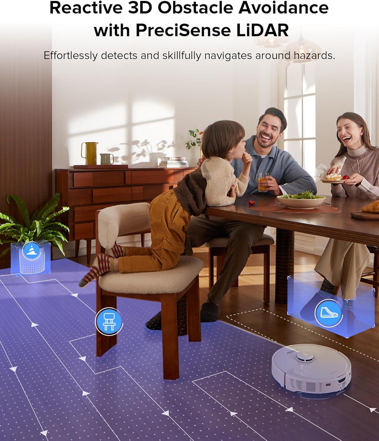 image:imageroborock S8 Max Ultra Robot Vacuum and Mop Auto Mop WashingampDrying Dirt Detection SelfEmptying 8000Pa Suction 20mm Mop Lifting White RenewedWhite