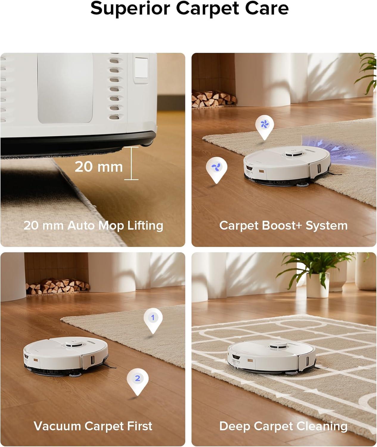 image:imageroborock S8 Max Ultra Robot Vacuum and Mop Auto Mop WashingampDrying Dirt Detection SelfEmptying 8000Pa Suction 20mm Mop Lifting White RenewedWhite
