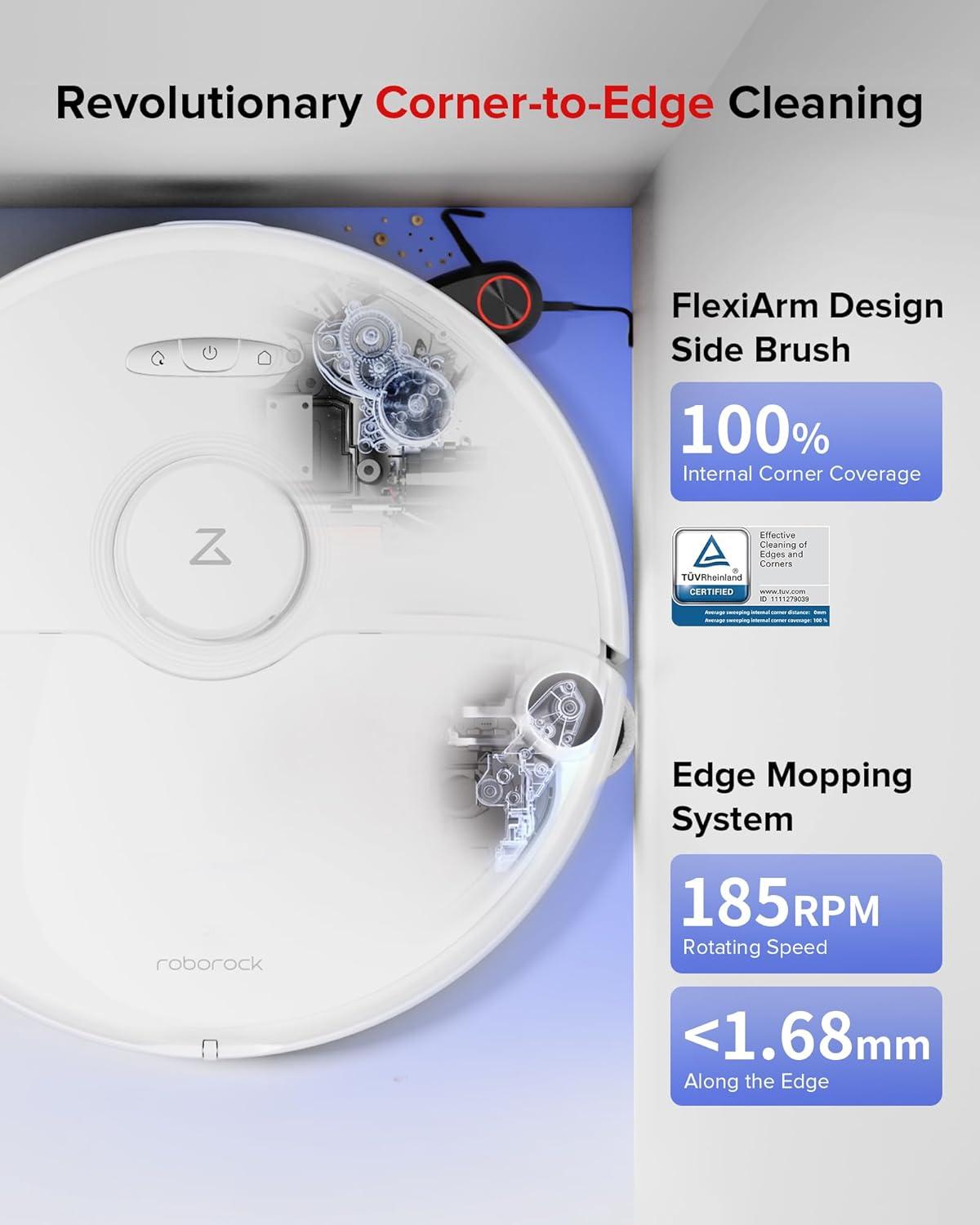 image:imageroborock S8 Max Ultra Robot Vacuum and Mop Auto Mop WashingampDrying Dirt Detection SelfEmptying 8000Pa Suction 20mm Mop Lifting White RenewedWhite