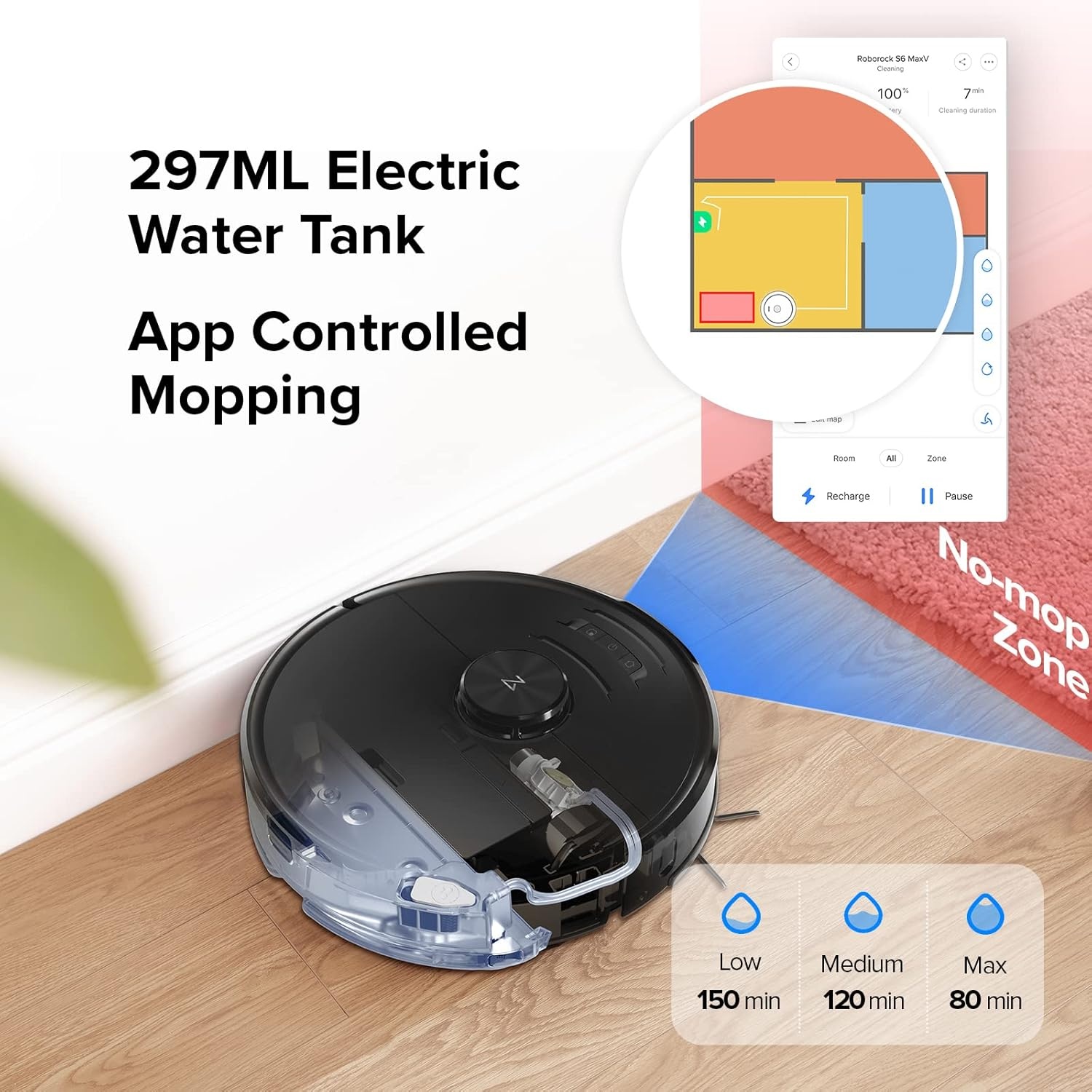image:imageroborock Q5 Pro Robot Vacuum and Mop SelfEmptying 5500 Pa Max Suction DuoRoller Brush HandsFree Cleaning for up to 7 Weeks Precise Navigation Perfect for Hard Floors Carpets and Pet HairBlack06