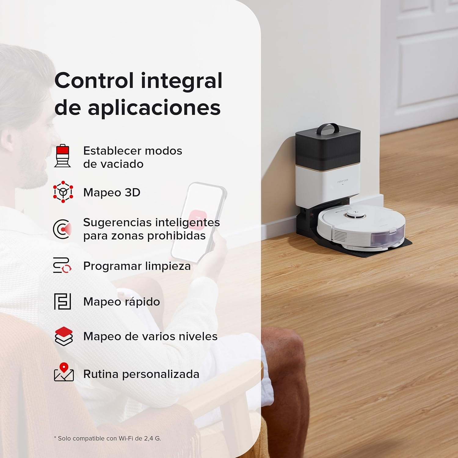 image:imageroborock Q5 Pro Robot Vacuum and Mop SelfEmptying 5500 Pa Max Suction DuoRoller Brush HandsFree Cleaning for up to 7 Weeks Precise Navigation Perfect for Hard Floors Carpets and Pet HairWhite01
