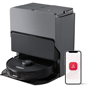 roborock Q5 Pro+ Robot Vacuum and Mop, Self-Emptying, 5500 Pa Max Suction, DuoRoller Brush, Hands-Free Cleaning for up to 7 Weeks, Precise Navigation, Perfect for Hard Floors, Carpets, and Pet Hair(Black)