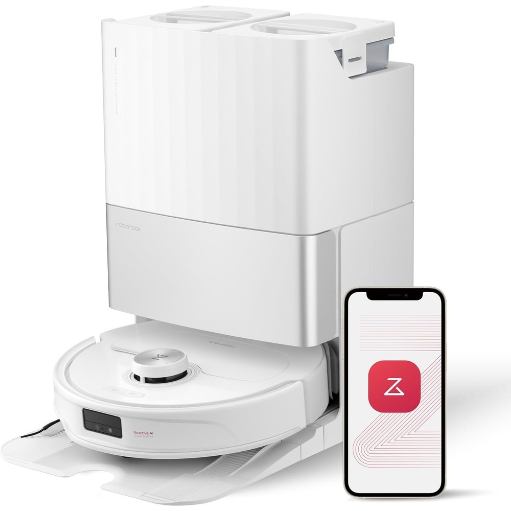 image:imageroborock Qrevo Master Robot Vacuum and Mop Combo 10000Pa Suction FlexiArm Design Side Brush amp Mop Auto Mop Washing amp Drying SelfEmptyingampRefilling White RenewedWhite