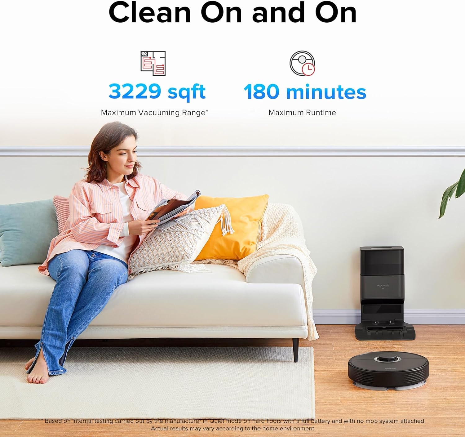 image:imageroborock Q7 Max Robot Vacuum and Mop with AutoEmpty Dock Pure HandsFree Cleaning for up to 7 Weeks APPControlled Mopping 4200Pa Suction NoMopampNoGo Zones 180mins RuntimeRenewedBlack
