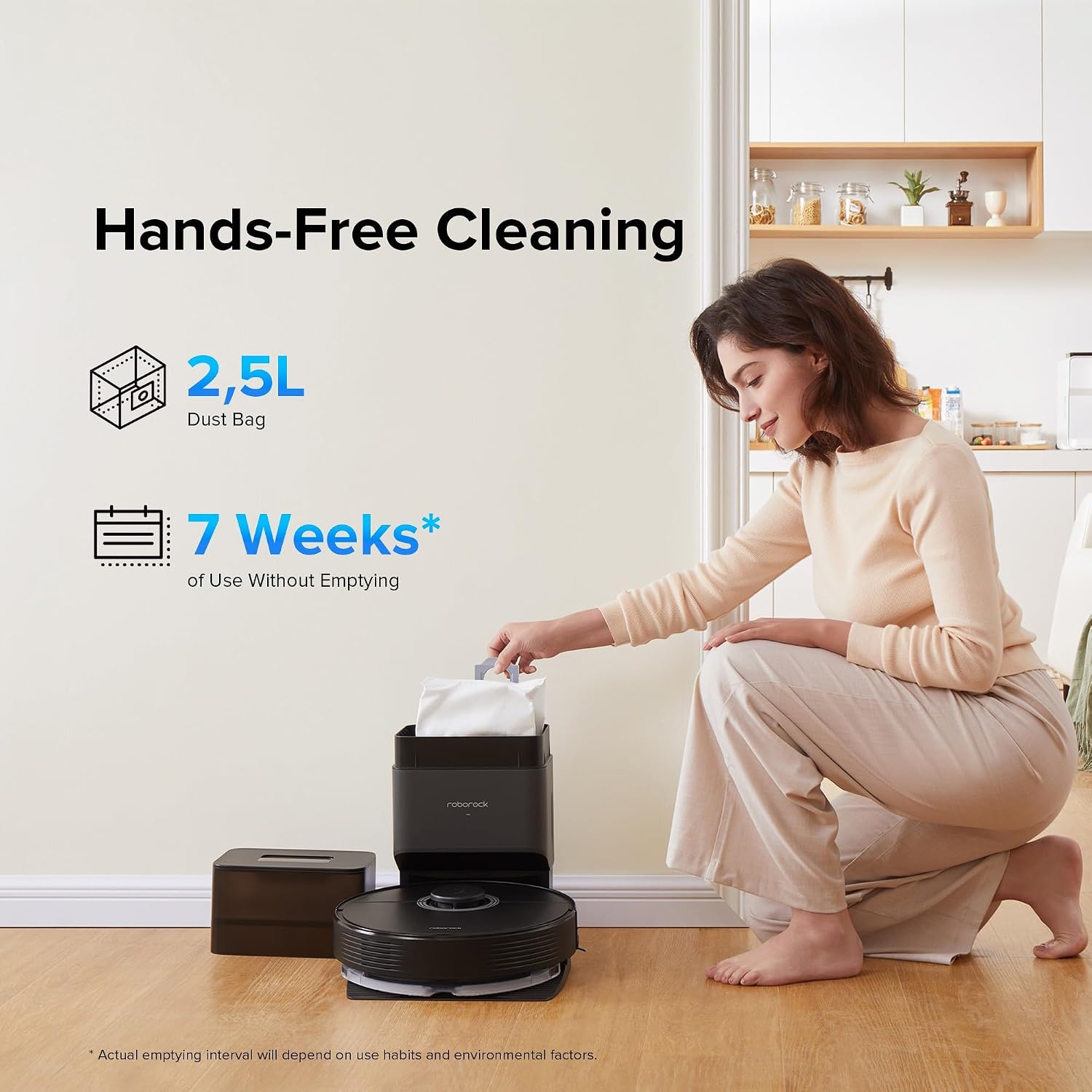 image:imageroborock Q7 Max Robot Vacuum and Mop with AutoEmpty Dock Pure HandsFree Cleaning for up to 7 Weeks APPControlled Mopping 4200Pa Suction NoMopampNoGo Zones 180mins RuntimeRenewedBlack