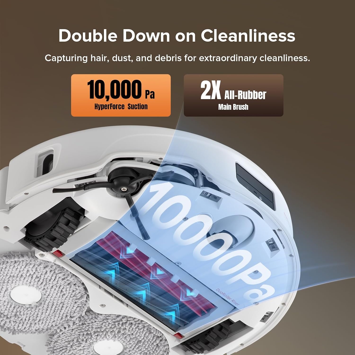 image:imageroborock Qrevo Master Robot Vacuum and Mop Combo 10000Pa Suction FlexiArm Design Side Brush amp Mop Auto Mop Washing amp Drying SelfEmptyingampRefilling White RenewedWhite