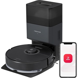 roborock Q7 Max+ Robot Vacuum and Mop with Auto-Empty Dock Pure, Hands-Free Cleaning for up to 7 Weeks, APP-Controlled Mopping, 4200Pa Suction, No-Mop&No-Go Zones, 180mins Runtime(Renewed)(Black)